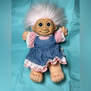 Vintage 90’s extra large plush and vinyl Troll Doll
